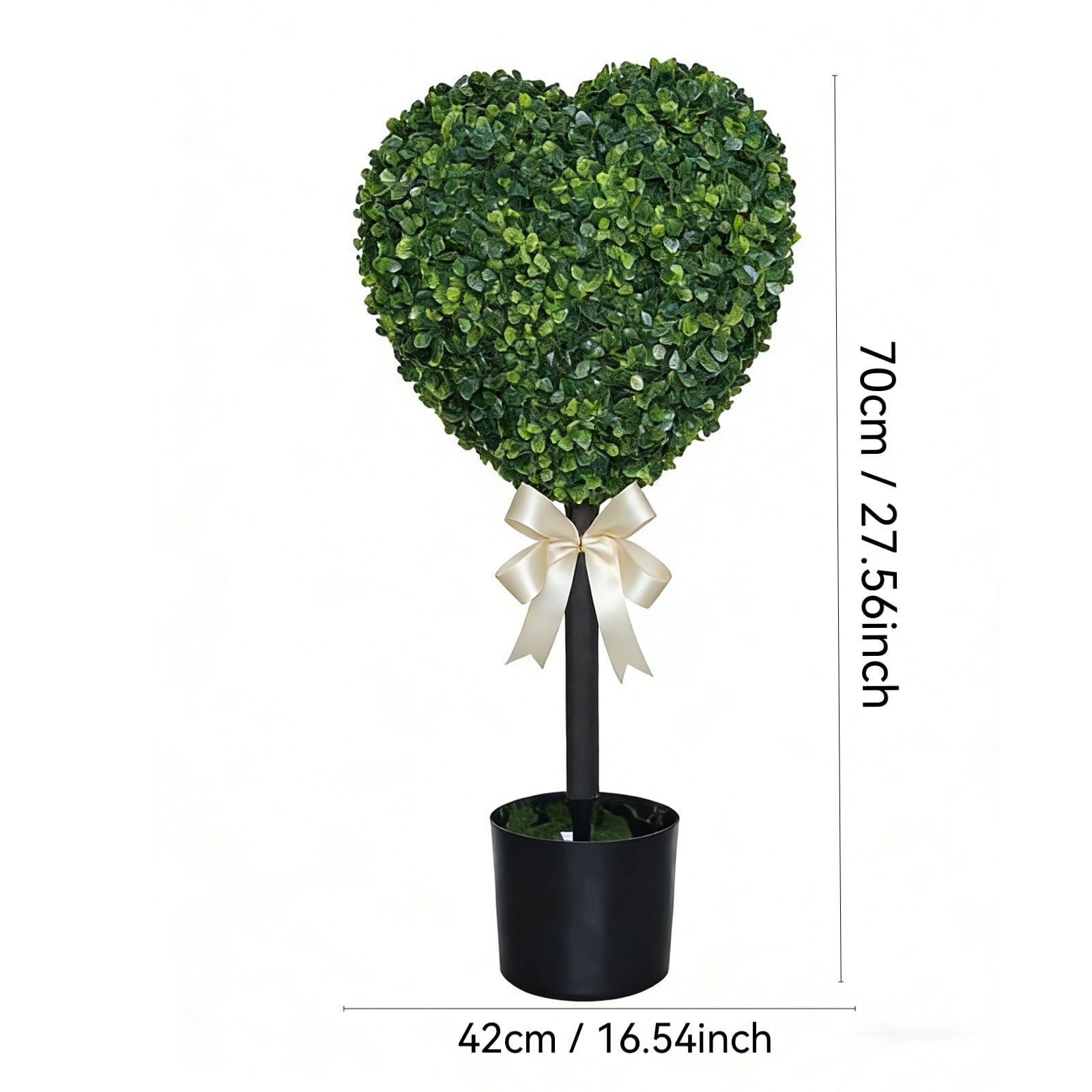 RBCKVXZ 2.5 Ft Heart Topiary Outdoor - Valentine's Day Heart Shaped Topiary Trees with Satin Bow Artificial Decorations Ball Planter Pots for Indoor Outdoor Porch Home