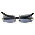thumbnail image 2 of grinderPUNCH Slim Rimless Rectangular Aviator Adult for Men Women Sunglasses, Gold Vapory Black, 2 of 5