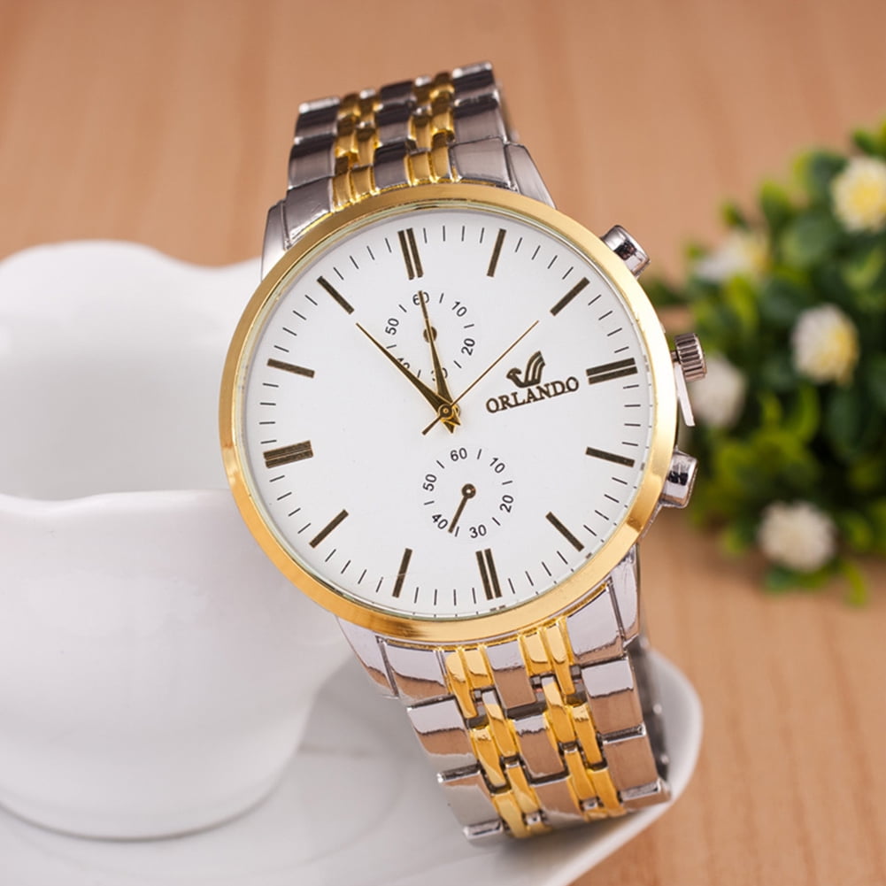 Men Fashion Stainless Steel Belt Watches Concise Business Style Quartz