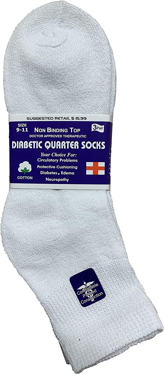 SOCKS'NBULK 12 Pairs Value Pack of Men and Women Diabetic Nephropathy and Edema Ankle, Ring Spun Cotton Socks