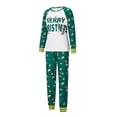 thumbnail image 6 of Christmas Family Pajamas Matching Set Letter Print Long Sleeve Tops and Santa Claus Print Pants Sleepwear, 6 of 10