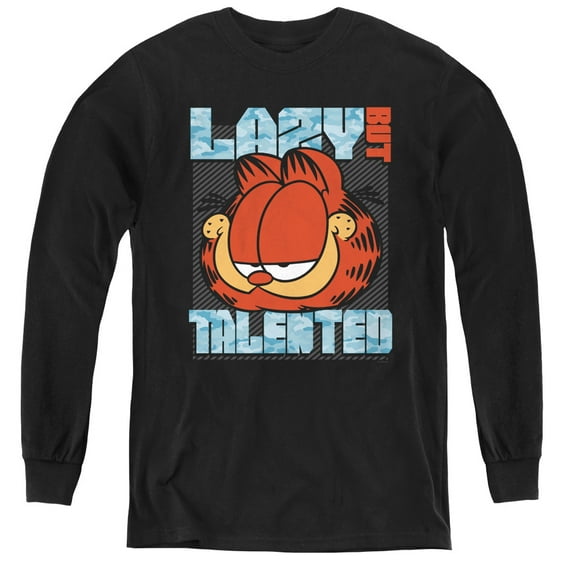 Garfield - Lazy But Talented - Youth Long Sleeve Shirt - Large