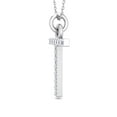 thumbnail image 3 of SuperJeweler T Initial Necklace In 14 Karat White Gold With 13 Diamonds, With Free 18 Inch Chain, For Women, 3 of 6