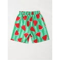 thumbnail image 3 of Youth Shorts Boy's Patchwork Drawstring Waist Printed Summer Boho Track Shorts, 3 of 6