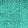 thumbnail image 1 of Ahgly Company Indoor Square Abstract Turquoise Blue Contemporary Area Rugs, 3' Square, 1 of 4