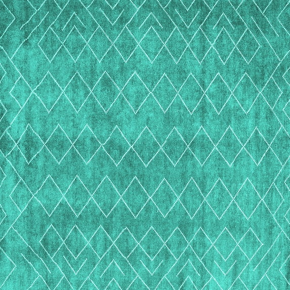 Ahgly Company Indoor Square Abstract Turquoise Blue Contemporary Area Rugs, 3' Square