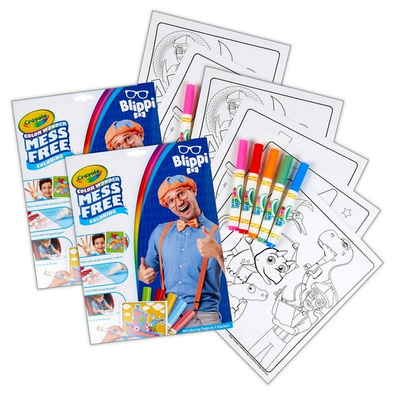Crayola Color Wonder Coloring Pad & Markers, Blippi, 2 Sets