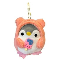 Gallickan Penguin Stuffed Animals Plush, 4" Mini Penguin Hanging Plushies with Chain, Back to School Teacher Student Gifts, Animal Toys for Boys, Girls, Pink