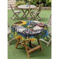 thumbnail image 5 of Outdoor Tablecloth with Umbrella Hole Zipper Vintage Sunflower Rooster Round Tablecloth 54" Waterproof Outside Table Cloth Summer Floral Elegant Patio Table Cover Tablecloths for Picnic Party, 5 of 8
