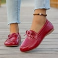 thumbnail image 6 of KEGIRLOM Women's Fashionable Casual Round Toe Solid Color Shallow Mouth Moccasins Comfortable Low Heels Shoes Red Size 8.5, 6 of 9