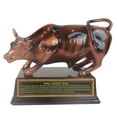 thumbnail image 2 of Official Licensed Bronze Wall Street Bull Stock Market NYC Figurine Statue with Base (Large 6.5'), 2 of 6
