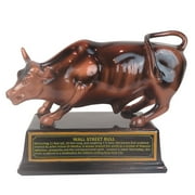 Official Licensed Bronze Wall Street Bull Stock Market NYC Figurine Statue with Base (Small 3.5)