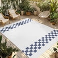 thumbnail image 2 of Outdoor Rug 3x5 ft Blue Check Plaid Outdoor Large Area Rug Non Slip Rubber Buffalo Farmhouse Style Pattern Front Door Mat RV Rug Carpet Patio Outdoor Rugs for Backyard Balcony Deck Porch Indoor, 2 of 9