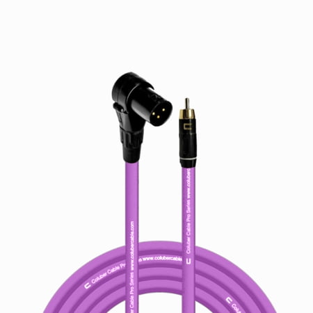 Coluber Cable Balanced Right Angle XLR Male to RCA Male Pro 3-Pin Connector