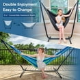 thumbnail image 3 of 2-in-1 Hammocks Hammock Chair with Stand, 475 lbs Capacity, Heavy Duty Two Person Hammock with Stand, Patent Pending, Blue Stripe, 3 of 10