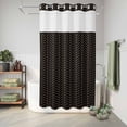 thumbnail image 6 of No Hook Shower Curtain, Simple Line Black Shower Curtains for Bathroom with See Through Top Window, Black Modern Art Geometric Waterproof & Washable Bath Curtain Small Stall 36"x78", 6 of 9
