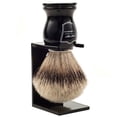 thumbnail image 2 of Parker Safety Razor 100% Silvertip Badger Bristle Shaving Brush (Black Handle) -- Brush Stand Included, 2 of 3
