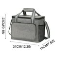 thumbnail image 3 of Pompotops Travel Camping Leakproof Lunch Bags, Outdoor Large Capacity Picnic Bag Camping Picnic Basket Travel Picnic Bag Portable Bento Bag Thermal Insulation Bag, Dark Gray, 3 of 5
