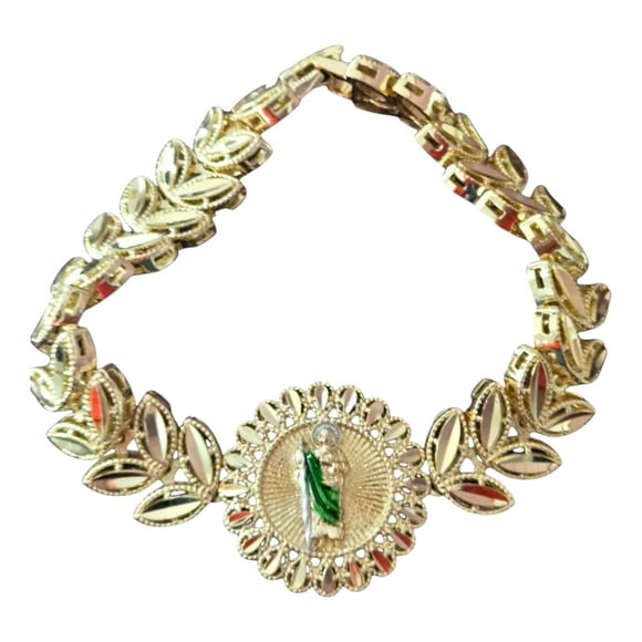 Esclava San Judas Tadeo,pulsera Oro Laminado 18k,san Juditas