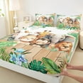 thumbnail image 3 of Manfei Elephant Lion Monkey Giraffe 3pcs Twin Sheet Sets,Woodland Animal Twin Fitted Sheet,Chic Flower Breathable Flat Sheet,Ultra Soft Wildlife Room Decor, 3 of 7