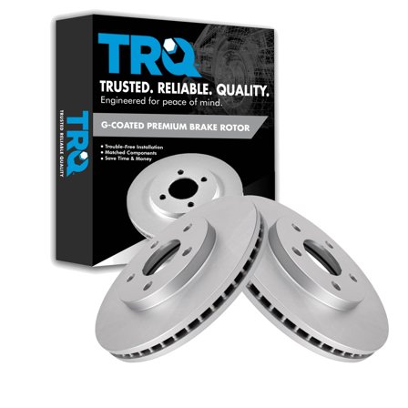 TRQ Front Brake Rotors Set Vented Premium G-Coated Fits Select 2006-2011 Chevrolet HHR