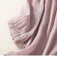 thumbnail image 5 of Floral Embroidered Cotton Linen Shirts for Women Summer 3/4 Sleeve Gauze Boho Tops Ladies Dressy Casual Loose Blouses Pink M, 5 of 6