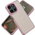 thumbnail image 2 of For Motorola Edge 2025 Polished Oil Thick Acrylic Metal Button Hybrid Case Cover - Light Pink, 2 of 3