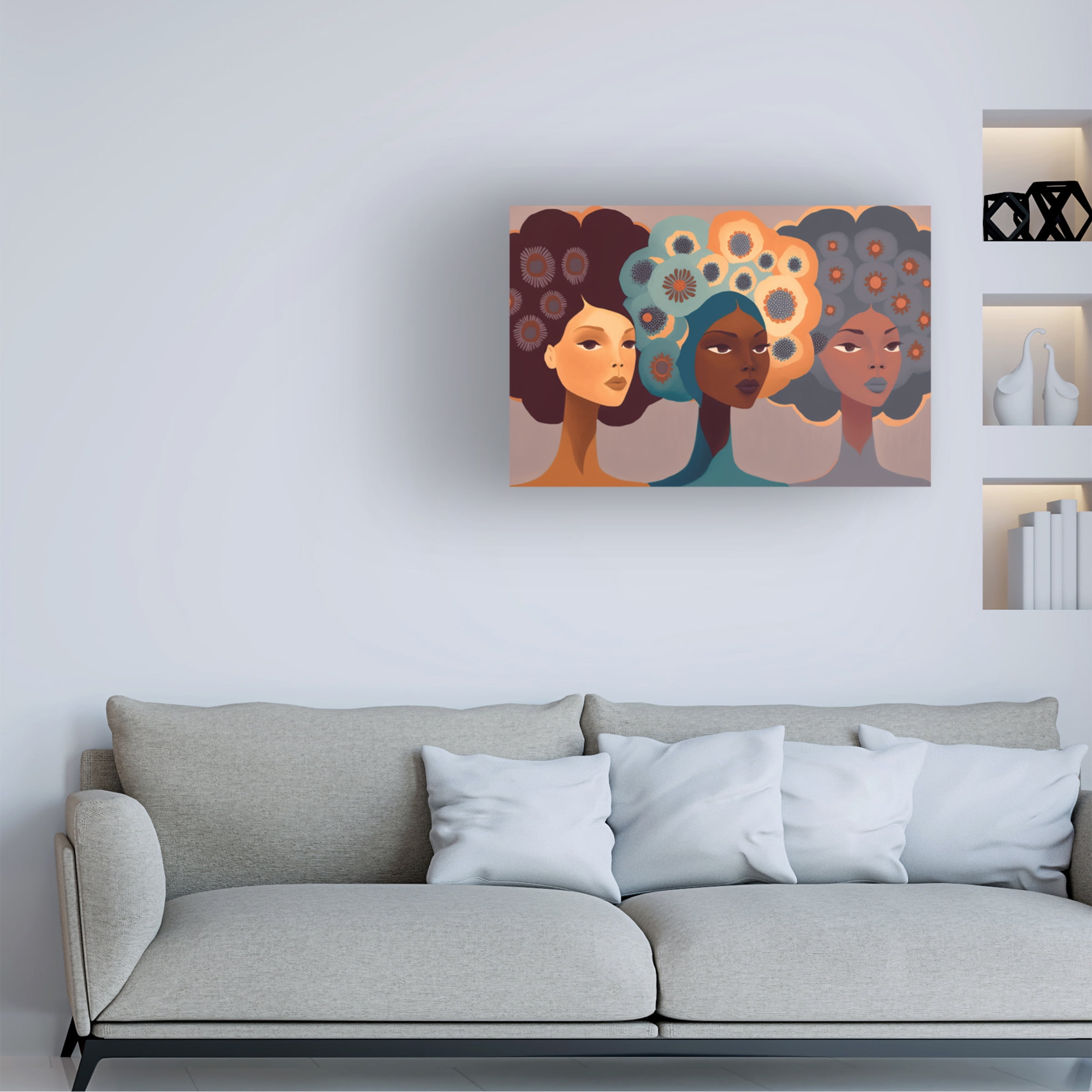 Canvas Wall Art - Ray Heere 'Mid Century Diversity Portraits 13' Wall Art for Living Room, Bedroom, or Office DÃ©cor by Trademark Fine Art - 47 x 30 Inches