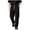 Black, variant on Men Contrast Drawstring Elastic High Waist Multi Flap Cargo Corduroy Wide Leg Pants Deep Side Patch Pockets Thick Soft Textured Streetwear Daily Trousers L