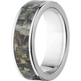 thumbnail image 2 of Timber Men's Camo 7mm Stainless Steel Wedding Band with Polished Edges and Deluxe Comfort Fit, 2 of 3