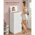 thumbnail image 3 of 5-Drawer Dresser with Vanity Mirror and Touch Control Adjustable Lights, Modern Chest of Drawers for Bedroom, Sturdy Storage Furniture, Snow White, 3 of 6