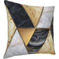 thumbnail image 2 of Marble Geometric Triangle Design Pillowcases White Gold Black Abstract Paintings Pillow Case Decorative Throw Pillow Cover for Home Sofa Office 18x18inch, 2 of 6