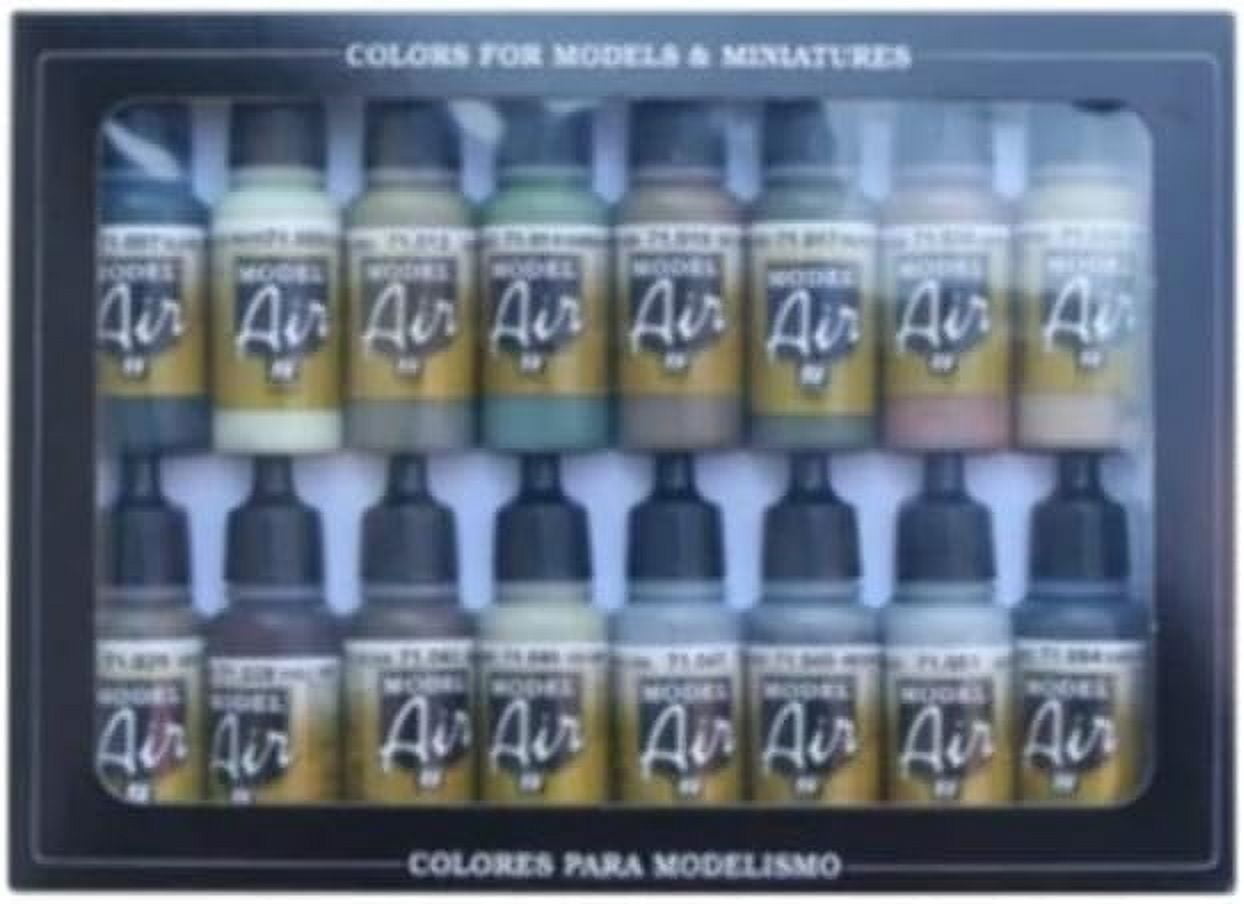 Vallejo WWII Allied Model Air Paint, 17ml Pack of 16