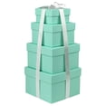 thumbnail image 1 of Cajas de regalo Briful, color verde azulado, juego de 4 tamaños surtidos con tapas, 1 of 7
