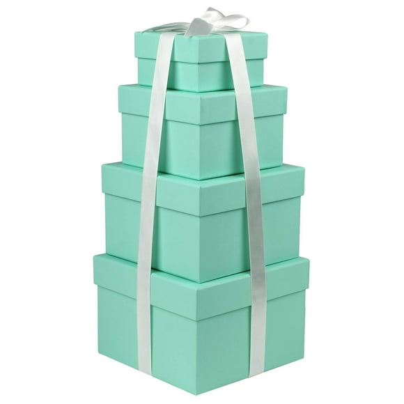 Cajas de regalo Briful, color verde azulado, juego de 4 tamaños surtidos con tapas
