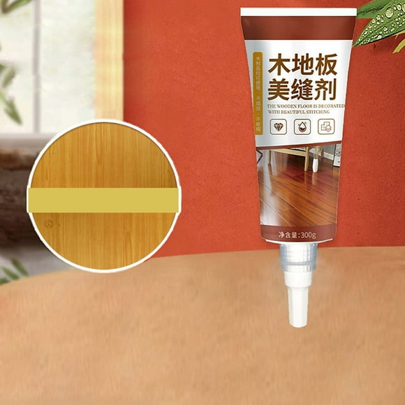 Relleno de huecos para suelos de madera | Sellador de juntas para pisos de madera | Fácil aplicación | El color consistente rellena las grietas | Acabado sin costuras para madera dura | Tubo de 300