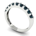 thumbnail image 2 of 0.63 ctw Wedding Band for Women - 18K White Gold Natural London Blue Topaz Stackable Eternity Ring, 2 of 6