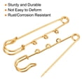 thumbnail image 4 of Uxcell 3 Holes Brooch Pins 2.8 Inch Metal Decorative Collar Safety Pins Clips, Bright Gold, 10pcs, 4 of 5