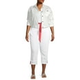 thumbnail image 7 of Alivia Ford Women's Plus Size Roll Cuff Denim Capri Jeans with Printed Belt, 7 of 7