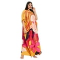thumbnail image 2 of Oussum Yellow Floral Plus Size Polyester Long Kaftan Dresses for Women, 2 of 8