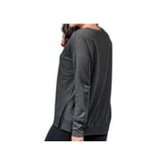 Active Life Womens Size Large Side Slit Modal Top, Black Heather