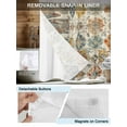 thumbnail image 3 of No Hook Cloth Fabric Shower Curtain with Snap in Liner, Farmhouse Morocco Waterproof Shower Curtains Set with See Through Top Window, Boho Abstract Shabby Texture Art Bath Curtains Shower 72"x72", 3 of 6