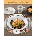 thumbnail image 3 of 13 Inch Round Placemats Set of 6, Grey Christmas Snowman Non Slip Heat Insulation PP Table Mats, Xmas Snowflake Elk Tree Balls Washable Place Mats for Kitchen Dining Party Table Decor, 3 of 7