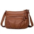 thumbnail image 1 of Bolso de hombro para mujer de piel sintética suave con múltiples bolsillos, 1 of 3