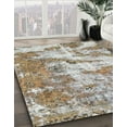 thumbnail image 3 of Ahgly Company Machine Washable Indoor Square Abstract Dark Almond Brown Area Rugs, 7' Square, 3 of 7