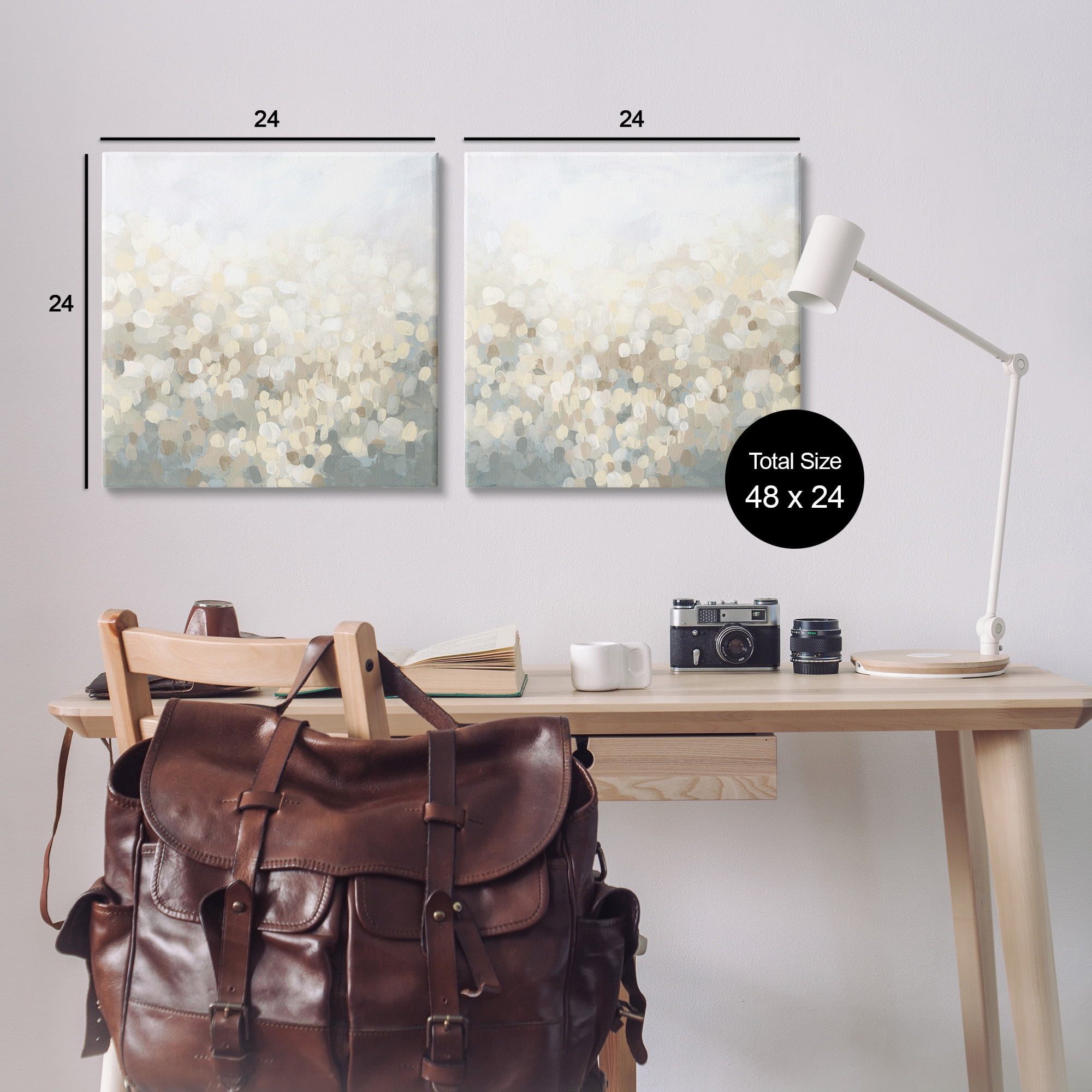 Stupell Industries Subtle Speckled Landscape Abstract Painting Gallery Wrapped Canvas Art Print Wall Art, 24 x 24, Set of 2