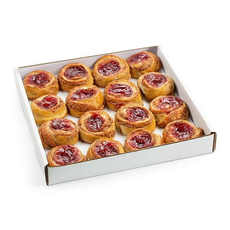 Fruit Danishes | Mini Cinnamon Buns Topped with Apple Cherry or Blueberry | Delectable Bakery Dessert | Great for Parties & Holidays | 16 Pastries per Tray | 20 oz – Stern’s Bakery (Cherry)