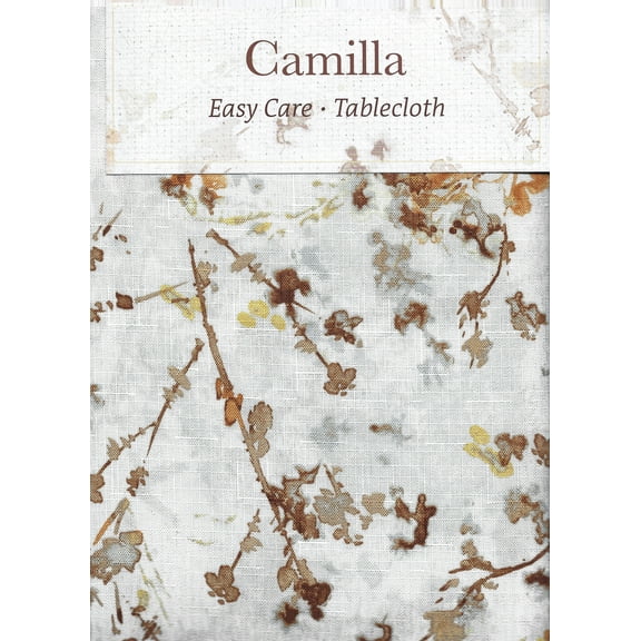 Camilla Branches Twigs Leaves  Browns Gold White Textured Fabric Benson Mills (52 x 70 Rectangle)