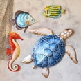 thumbnail image 3 of Eangee Home Design Sea Turtle Small Wall Decor Blue, Capiz and Metal, Indoor / Outdoor Safe, 11x2x11 Inches, 3 of 5