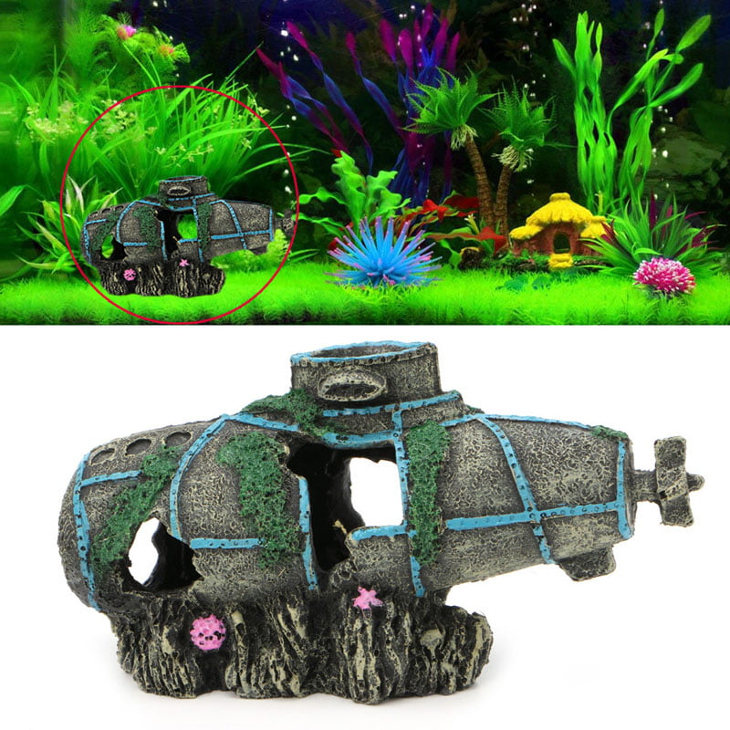 Submarine Fish Tank Decor Ornament Aquarium Hiding Cave Decoration Landscaping 
